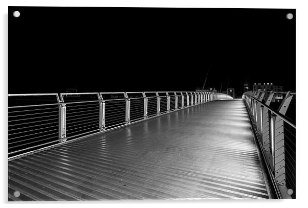  Newport City footbridge Acrylic by Dean Merry