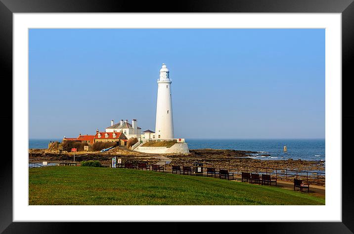  St Mary's Lighthouse Framed Mounted Print by Naylor's Photography
