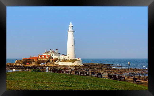  St Mary's Lighthouse Framed Print by Naylor's Photography