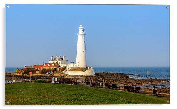  St Mary's Lighthouse Acrylic by Naylor's Photography