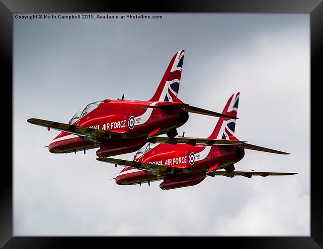 Red Arrows Close Formation Framed Print by Keith Campbell