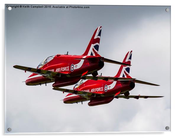 Red Arrows Close Formation Acrylic by Keith Campbell