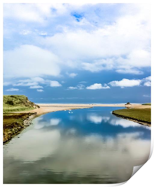  The Long Nanny Burn, Beadnell Bay, Northumberland Print by Naylor's Photography