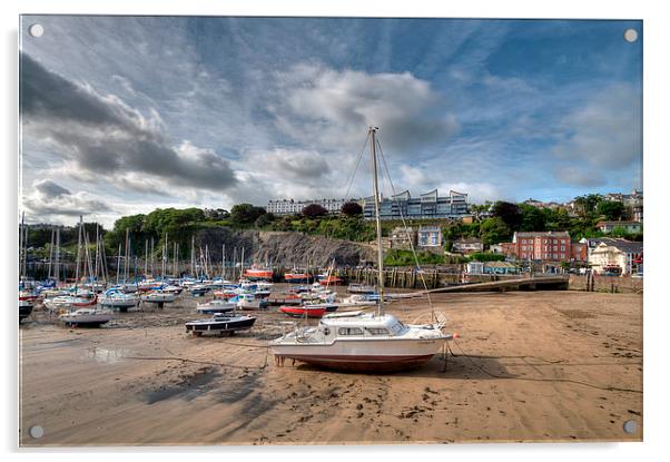 Low Tide Ilfracombe Harbour  Acrylic by Rosie Spooner