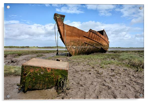 Abandoned Fishing Boat Acrylic by Gary Kenyon