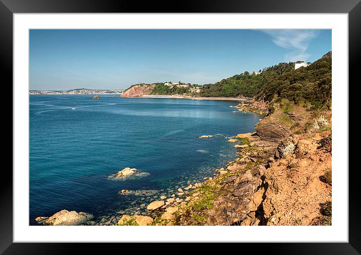  Meadfoot Beach Torquay view from the Coast Path Framed Mounted Print by Rosie Spooner
