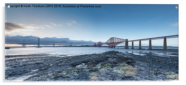 Forth Bridges Panorama Acrylic by Keith Thorburn EFIAP/b