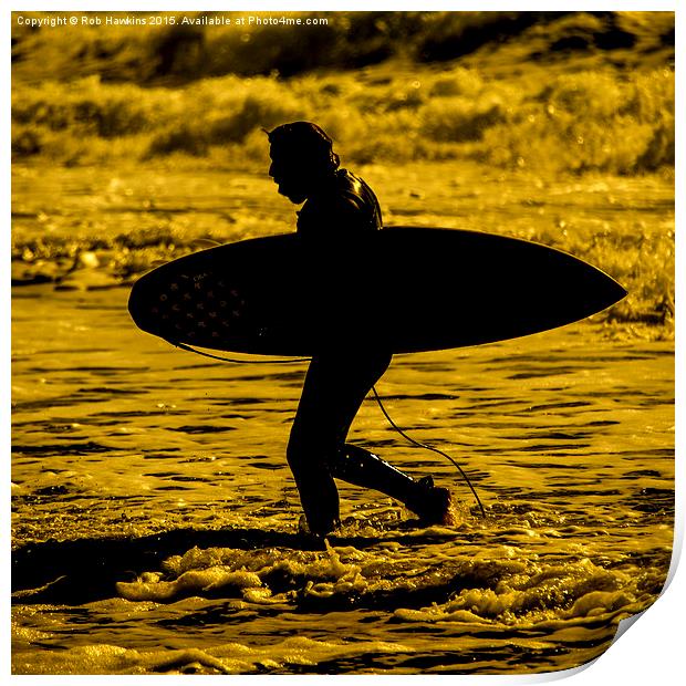  Surfer Silhouette  Print by Rob Hawkins