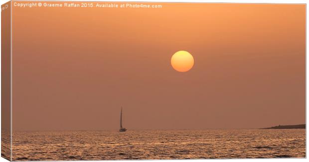  Sailing into a Cyprus Sunset Canvas Print by Graeme Raffan