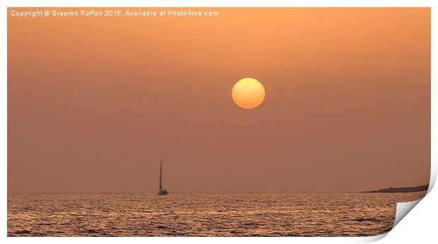  Sailing into a Cyprus Sunset Print by Graeme Raffan