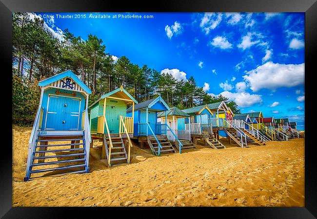  Coloured Beach Huts 2 Framed Print by Chris Thaxter