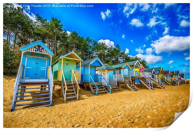  Coloured Beach Huts 2 Print by Chris Thaxter