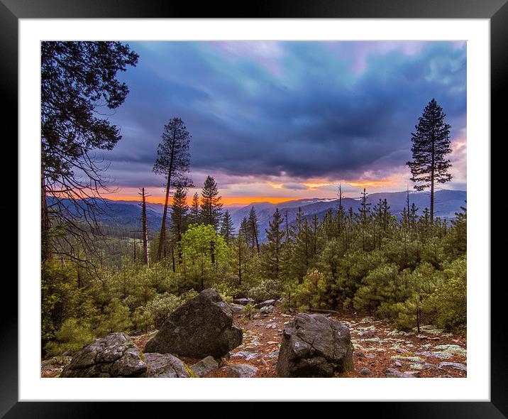  Sunset in Yosemite National Park Framed Mounted Print by Thomas Hipkiss