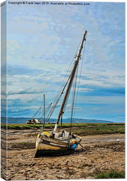 Old White yacht on Heswall Beach Canvas Print by Frank Irwin