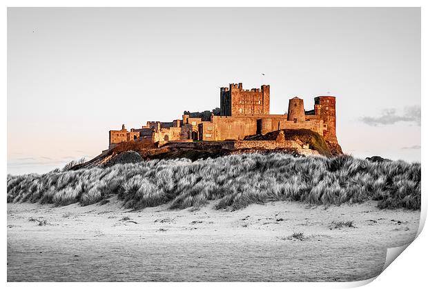 The Colourful Bamburgh Castle Print by Naylor's Photography