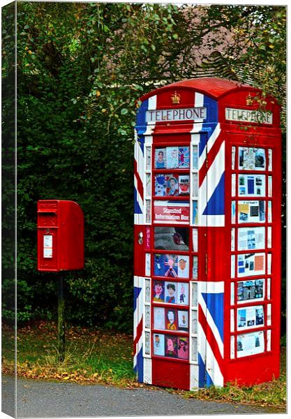  Very Patriotic  telephone box Canvas Print by sylvia scotting