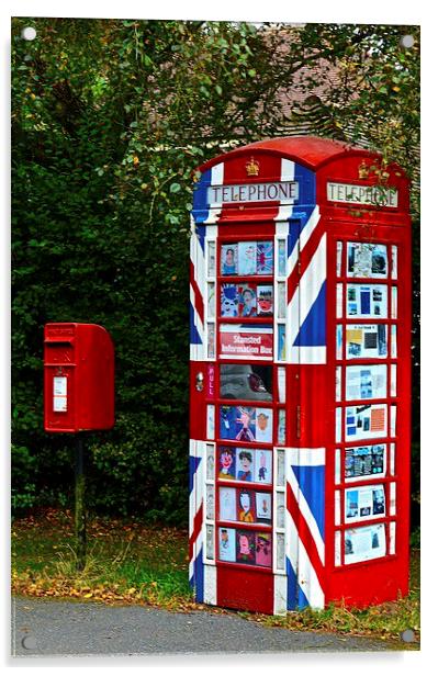  Very Patriotic  telephone box Acrylic by sylvia scotting