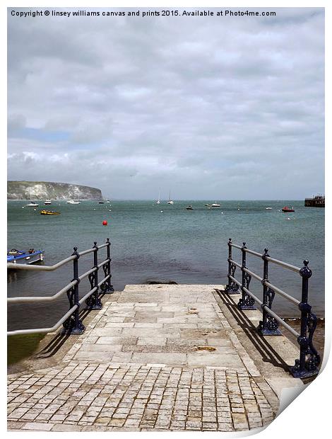 Swanage Slipway 1 Print by Linsey Williams