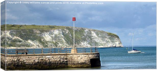  Sunny Swanage And Ballards Down Canvas Print by Linsey Williams