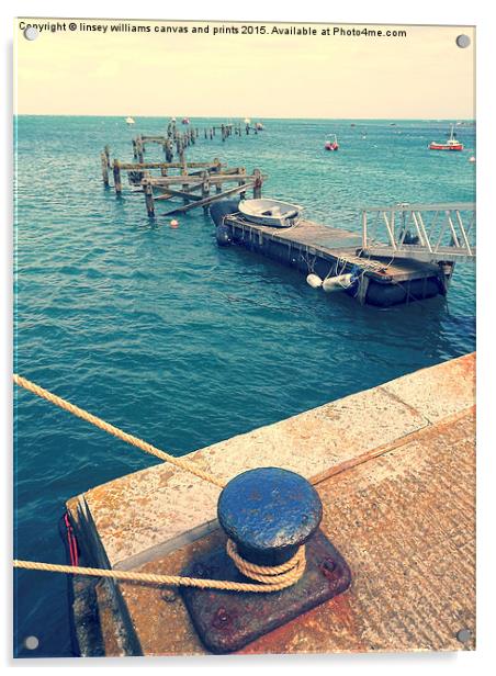  Old Swanage Pier In Vintage Tones Acrylic by Linsey Williams