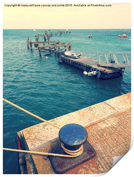  Old Swanage Pier In Vintage Tones Print by Linsey Williams