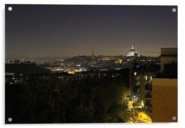 Rome at Night  Acrylic by Tony Murtagh