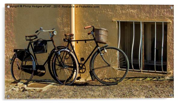 Bicycles in France  Acrylic by Philip Hodges aFIAP ,