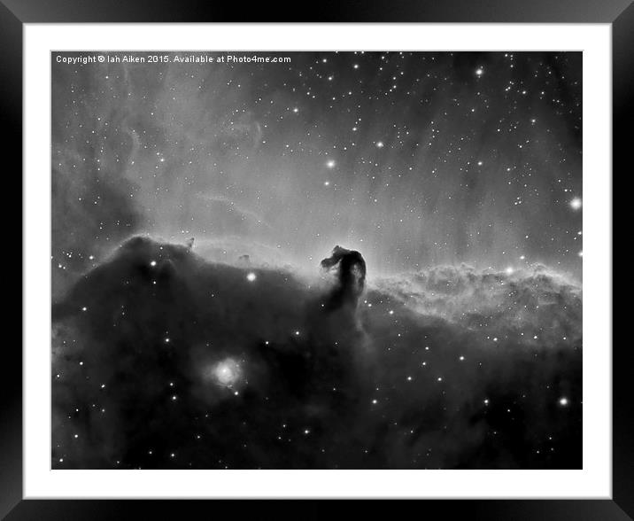  Horsehead Nebula in Black and White Framed Mounted Print by Ian Aiken