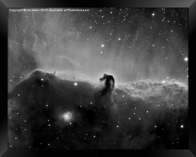  Horsehead Nebula in Black and White Framed Print by Ian Aiken
