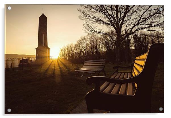  Sunlit Memorial, Pontypridd Acrylic by Dean Merry