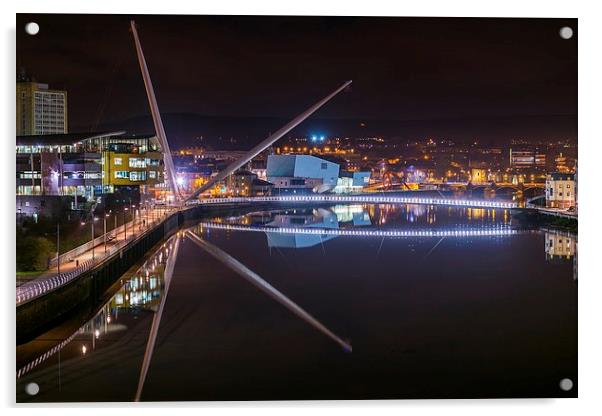   Newport City footbridge Acrylic by Dean Merry