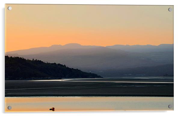  Sunriseover the mountains. Acrylic by Irene Burdell