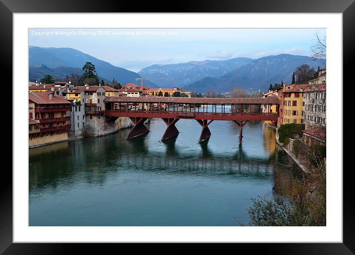  Alpini bridge in Bassano Del Grappa Framed Mounted Print by Angela Starling