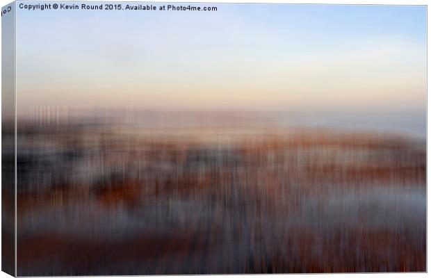 Blurred Cold Winter Beach Canvas Print by Kevin Round