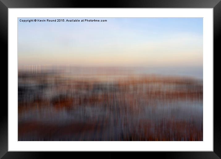 Blurred Cold Winter Beach Framed Mounted Print by Kevin Round