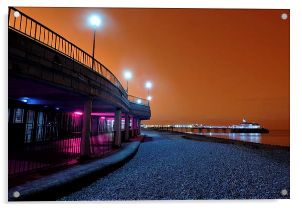  Eastbourne Pier Acrylic by Tony Bates