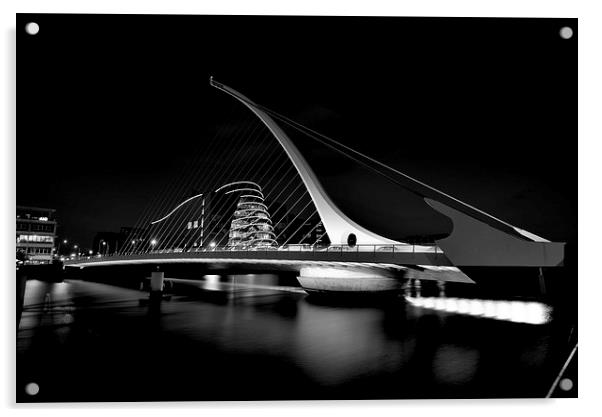  Samuel Beckett Bridge, Dublin, Ireland Acrylic by Ann McGrath