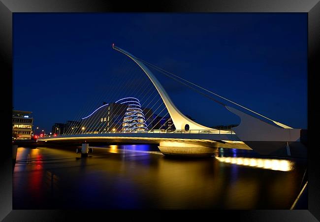  Samuel Beckett Bridge, Dublin, Ireland in Colour Framed Print by Ann McGrath