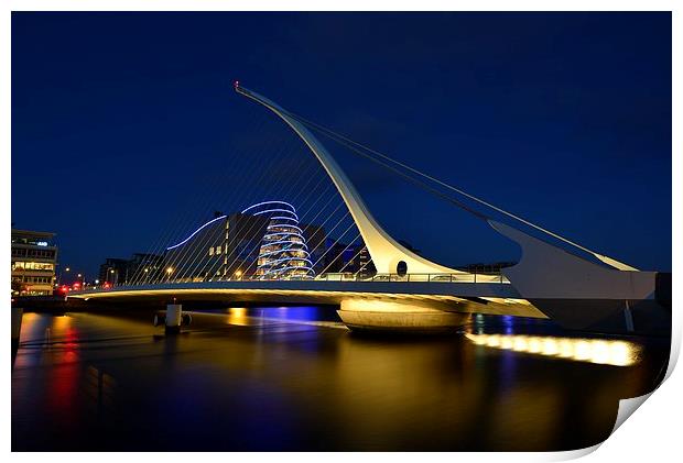  Samuel Beckett Bridge, Dublin, Ireland in Colour Print by Ann McGrath