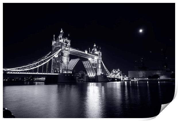  Tower Bridge, London, England Black and White Print by Ann McGrath