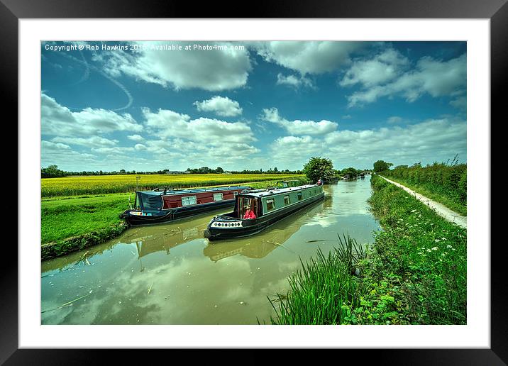  Narrowboats on the K and A  Framed Mounted Print by Rob Hawkins