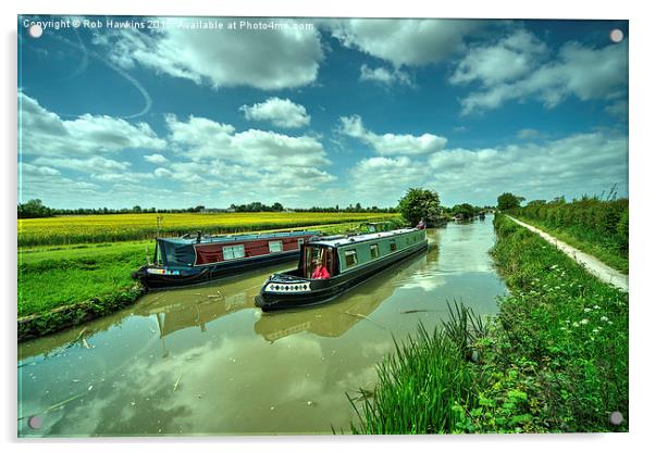  Narrowboats on the K and A  Acrylic by Rob Hawkins