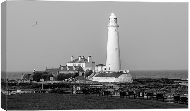 Lighthouse in Mono Canvas Print by Naylor's Photography