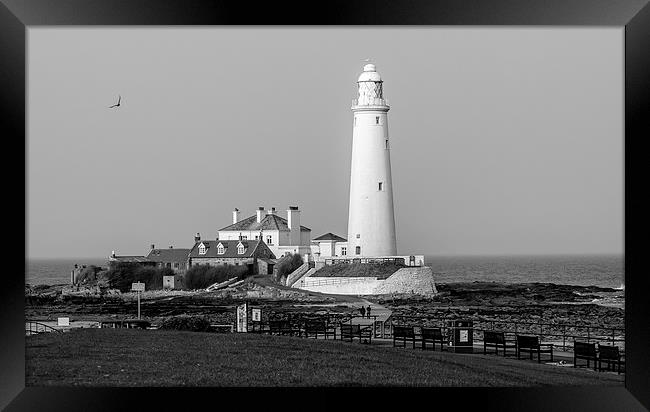 Lighthouse in Mono Framed Print by Naylor's Photography