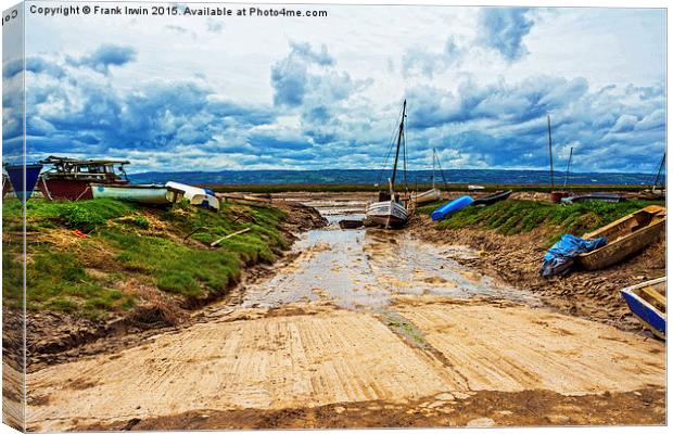  The well-worn slipway at Heswall Beach, Wirral Canvas Print by Frank Irwin