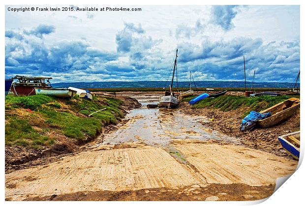  The well-worn slipway at Heswall Beach, Wirral Print by Frank Irwin