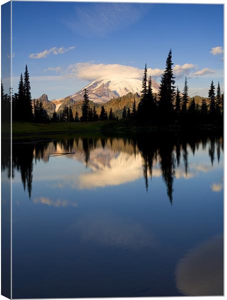 Mountain Mirror Canvas Print by Mike Dawson