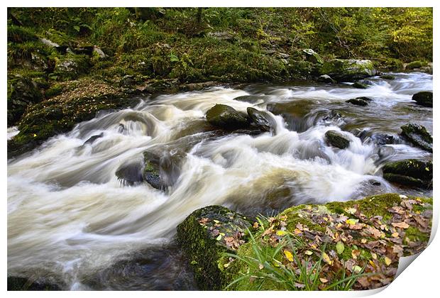 Fast Flowing Autumn River Print by Mike Gorton