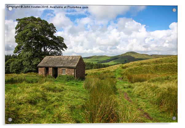 An old Barn with Shutlingsloe Hill in the distance Acrylic by John Keates