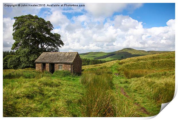 An old Barn with Shutlingsloe Hill in the distance Print by John Keates